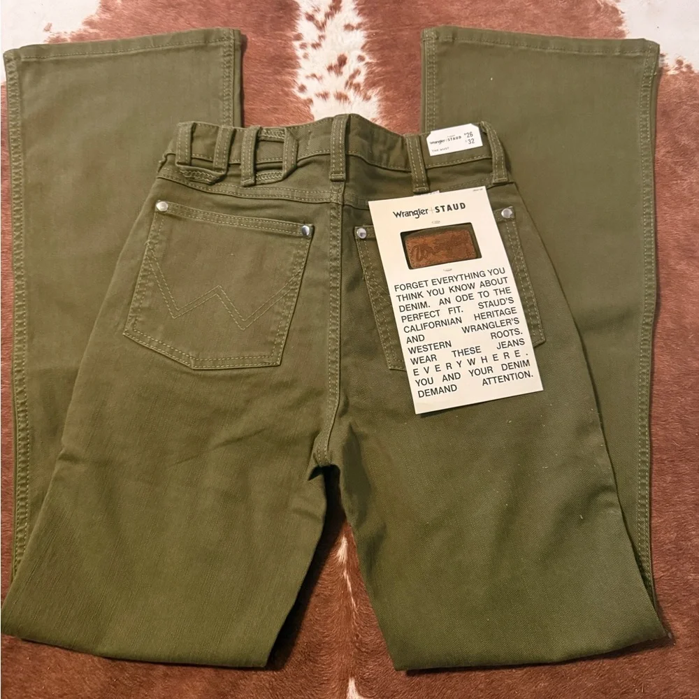 NWT green wranglers x straut jeans - Picture 1 of 5